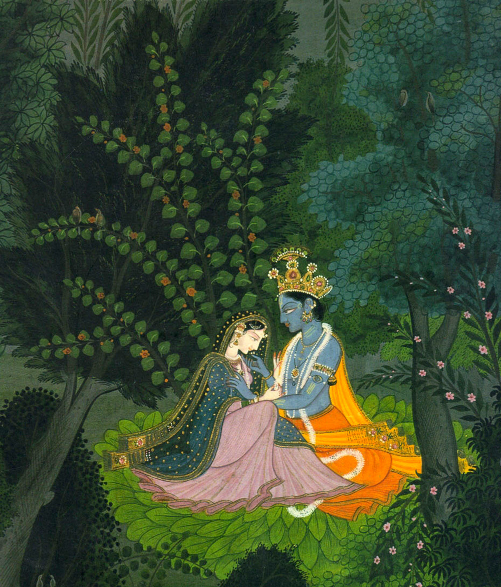 Indian art, Indian gods and deities illustrations, Krishna and Radha FINE ART PRINT, Set 2 prints, wall art, home decor