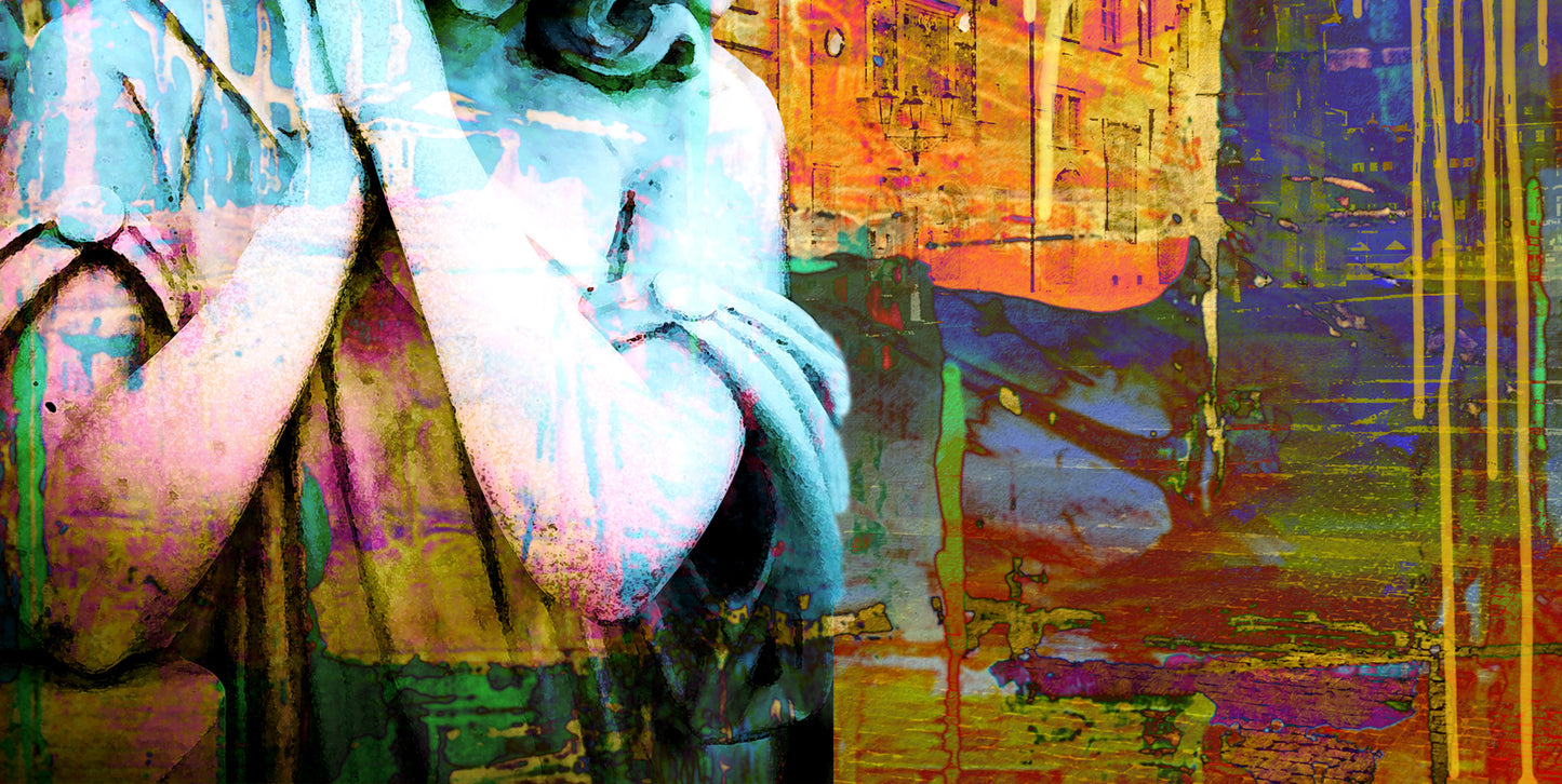 Angel in Prague ORIGINAL DIGITAL ART ON CANVAS by Alex Solodov