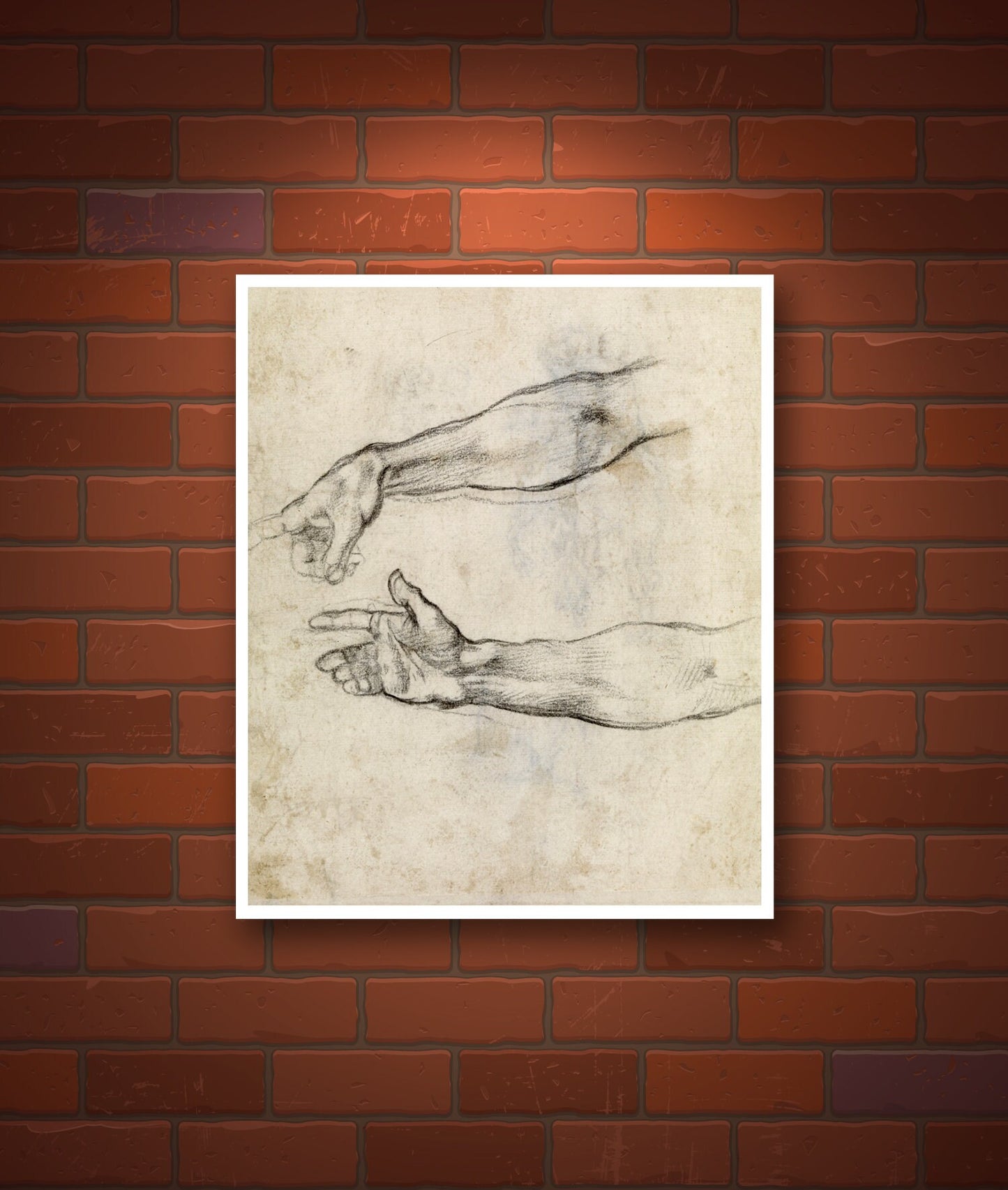 European art, Studies of hands Michelangelo drawings FINE ART RTINT, antique european art, Italian art, drawings, renaissance reproductions