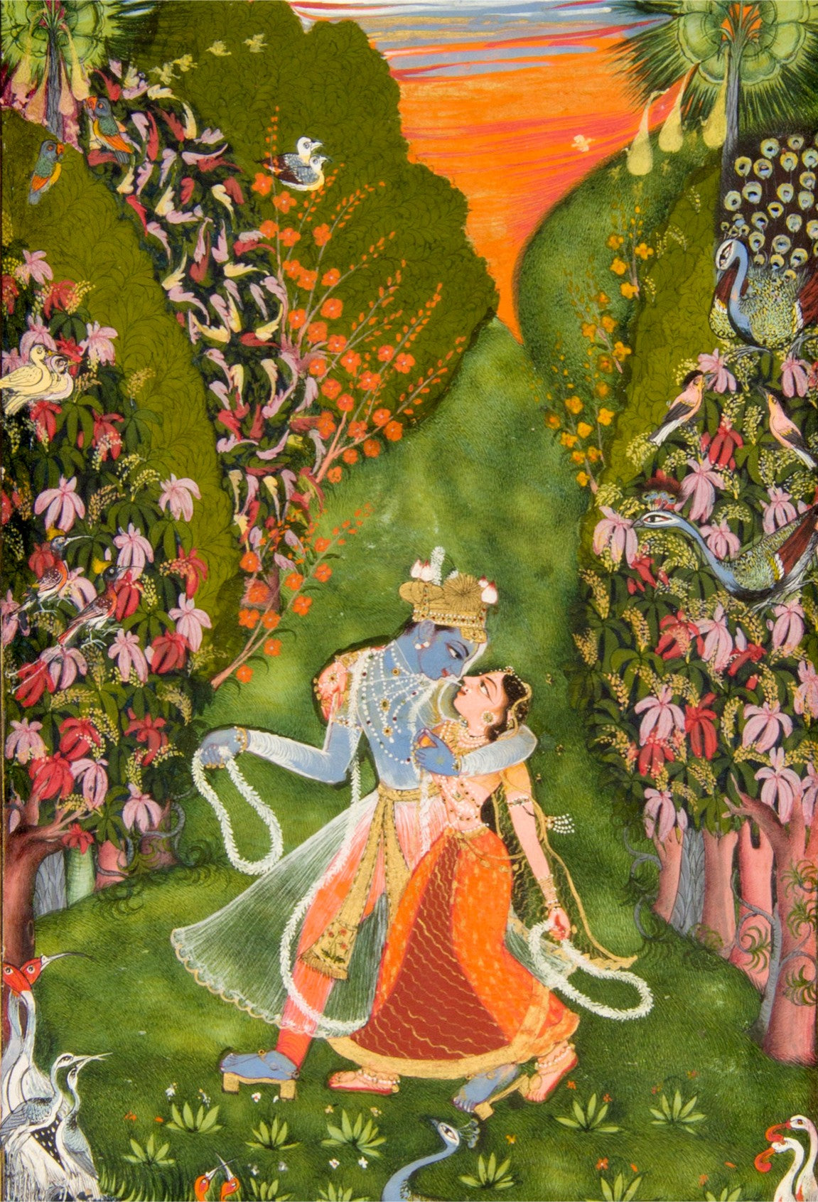 Indian art, Indian gods and deities illustrations, Krishna and Radha FINE ART PRINT, Set 2 prints, wall art, home decor