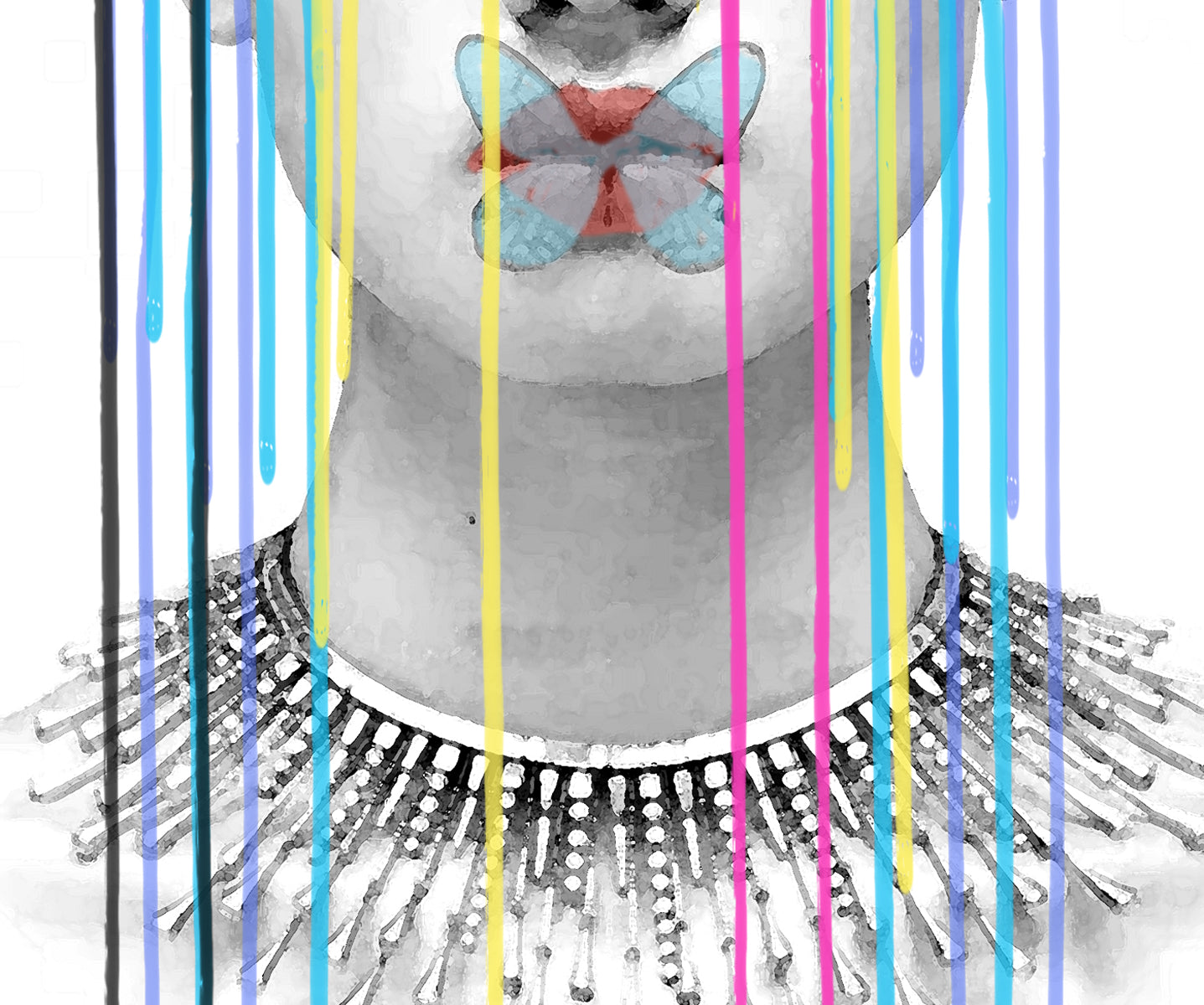Pop art portrait, Digital ink painting Meditation ORIGINAL DIGITAL ART ON CANVAS by Alex Solodov