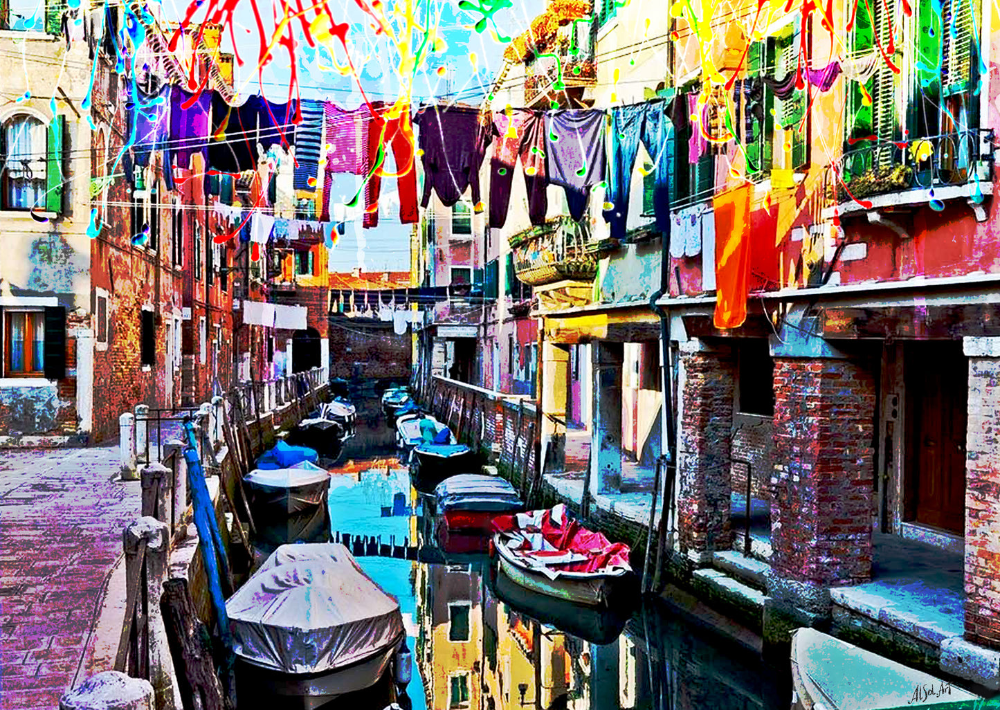 Venetian Canal ORIGINAL DIGITAL ART by Alex Solodov