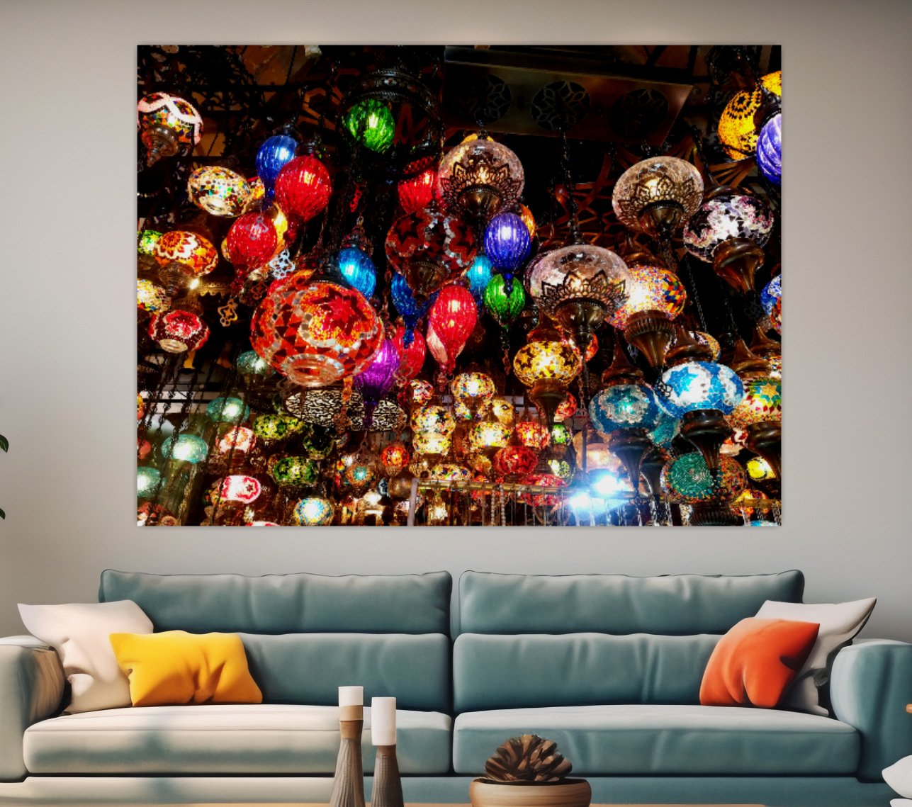 Abstract cityscape art photo, Turkish art, Photography, Lamps of Istanbul ORIGINAL DIGITAL ART by Alex Solodov