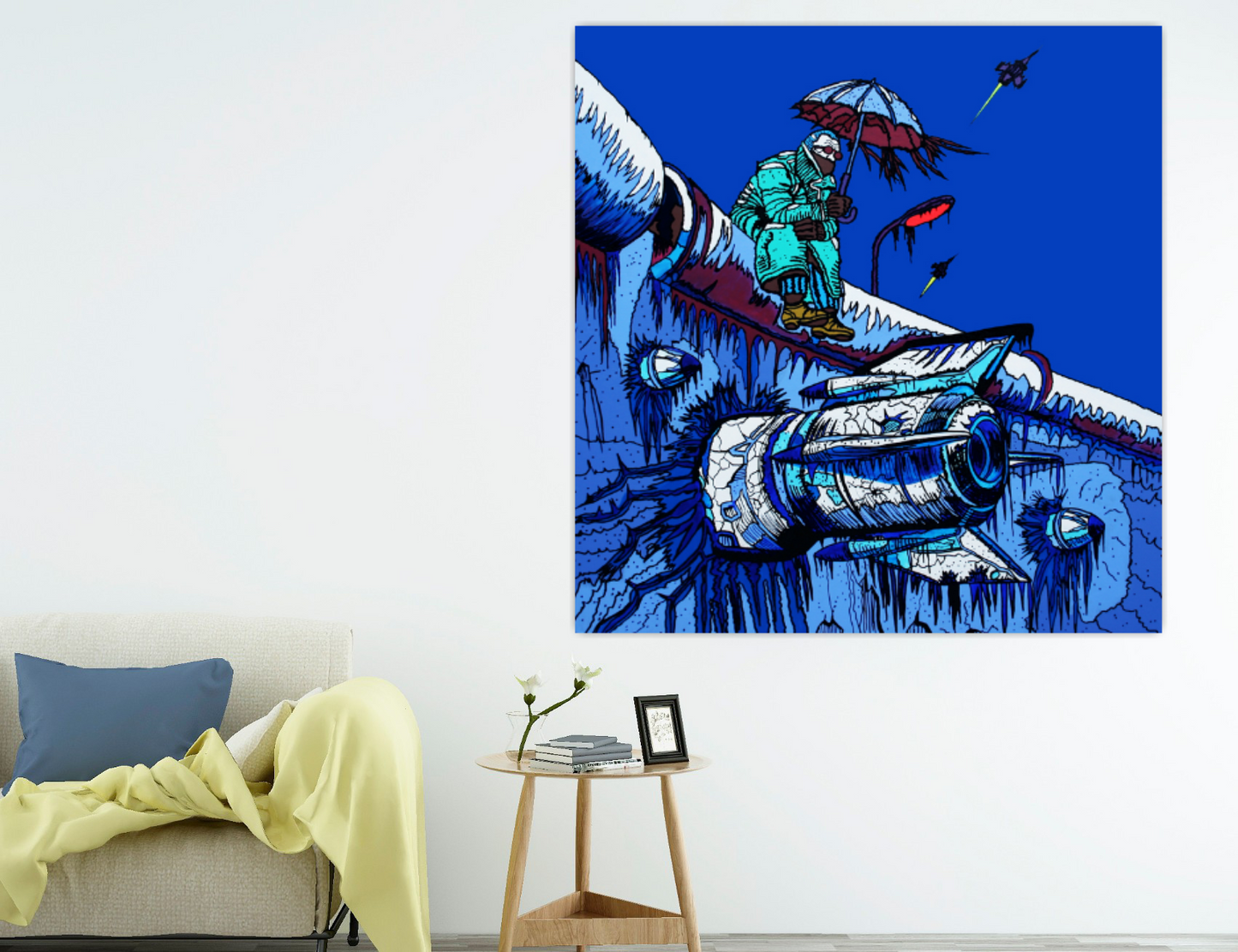 Pop art, Sitting on the Wall LIMITED EDITION ART by Flavio Galvan
