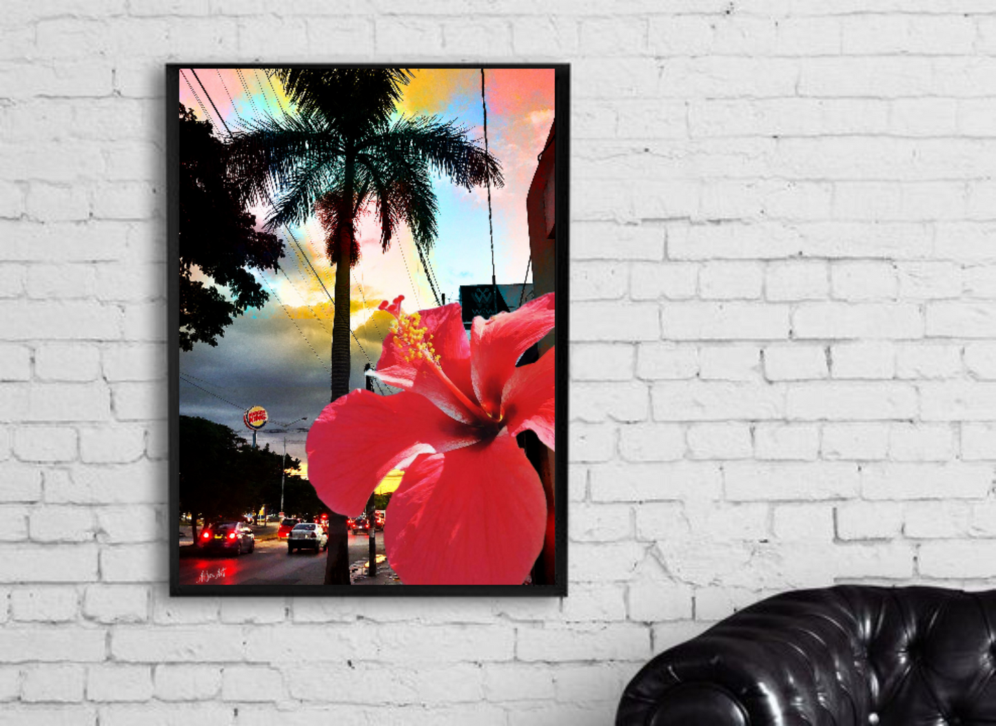 Tropical art, Travel photography, Sunset in Merida ORIGINAL DIGITAL ART by Alex Solodov