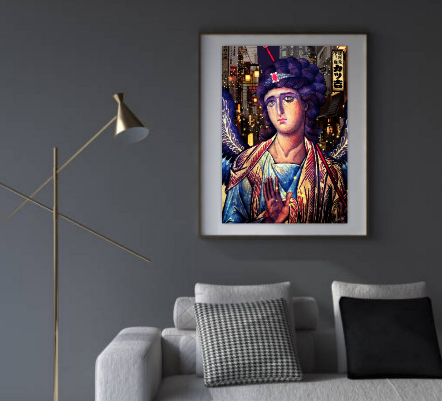 Guardian Angel with Fireflies ORIGINAL DIGITAL ART by Alex Solodov