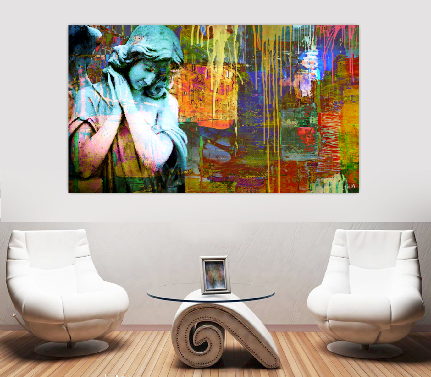 Angel in Prague ORIGINAL DIGITAL ART ON CANVAS by Alex Solodov