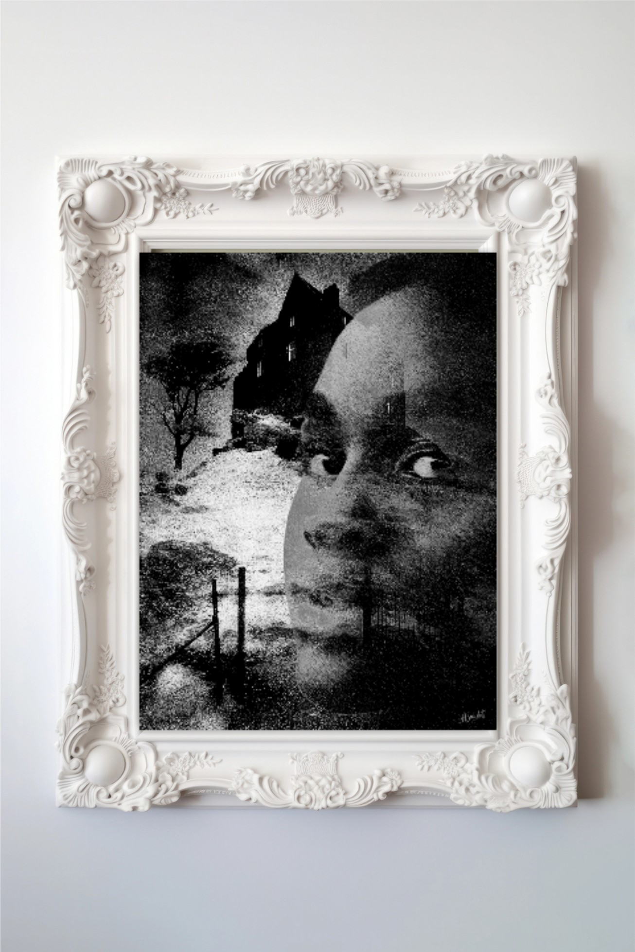 Surrealistic portrait Black Castle ORIGINAL DIGITAL ART by Alex Solodov