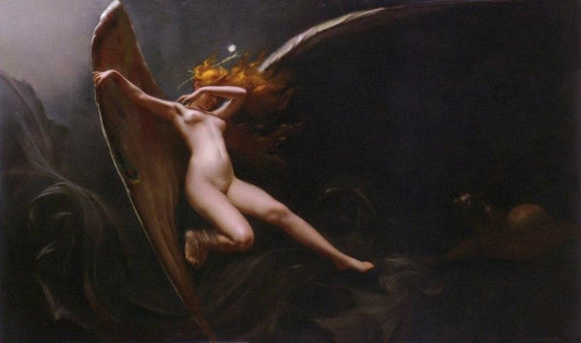 Fantasy art, Angel painting, AFairy under Starry Skies FINE ART PRINT by Luis Falero