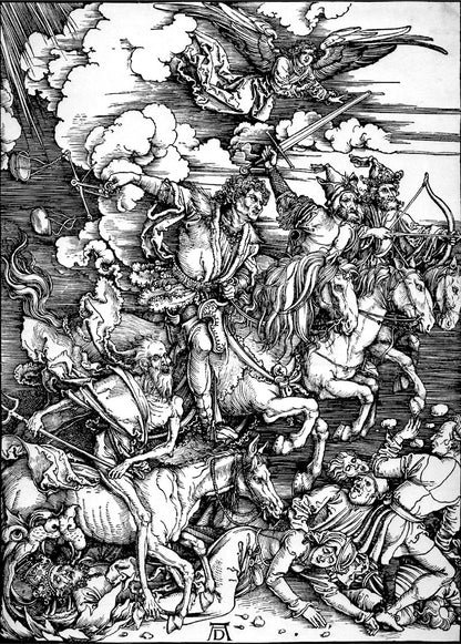 European art, Durer engravings, drawings, paintings, The Four Horsemen Albrecht Durer FINE ART PRINT, prints, posters, reproduction, wallart