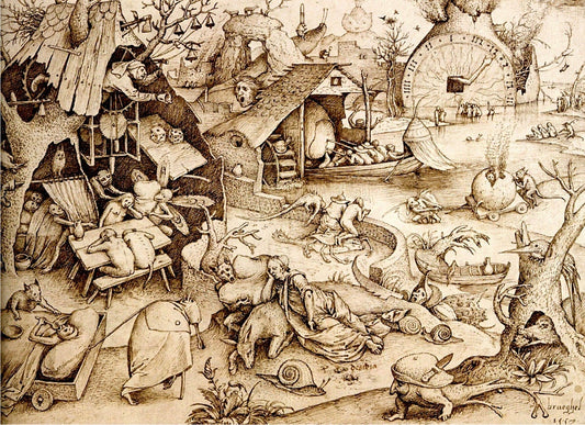 European Antique art, Pieter Bruegel the Elder Desidia, Sloth FINE ART PRINT, antique european studies, drawings, sketches reproductions