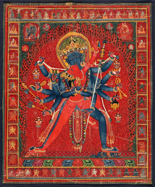 Asian art, Tibetan thangka, Buddhist art Chakrasamvara and Consort Vajravarahi FINE ART PRINT, posters, canvas prints, wall art, home decor