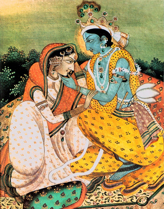 Indian art, Indian deities illustration, Krishna and Radha FINE ART PRINT