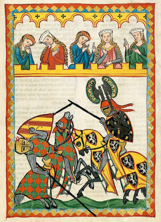 Antique European art, Illuminated manuscripts, Medieval art, Manesse codex, Knights FINE ART PRINT, wall art, home decor, vintage posters