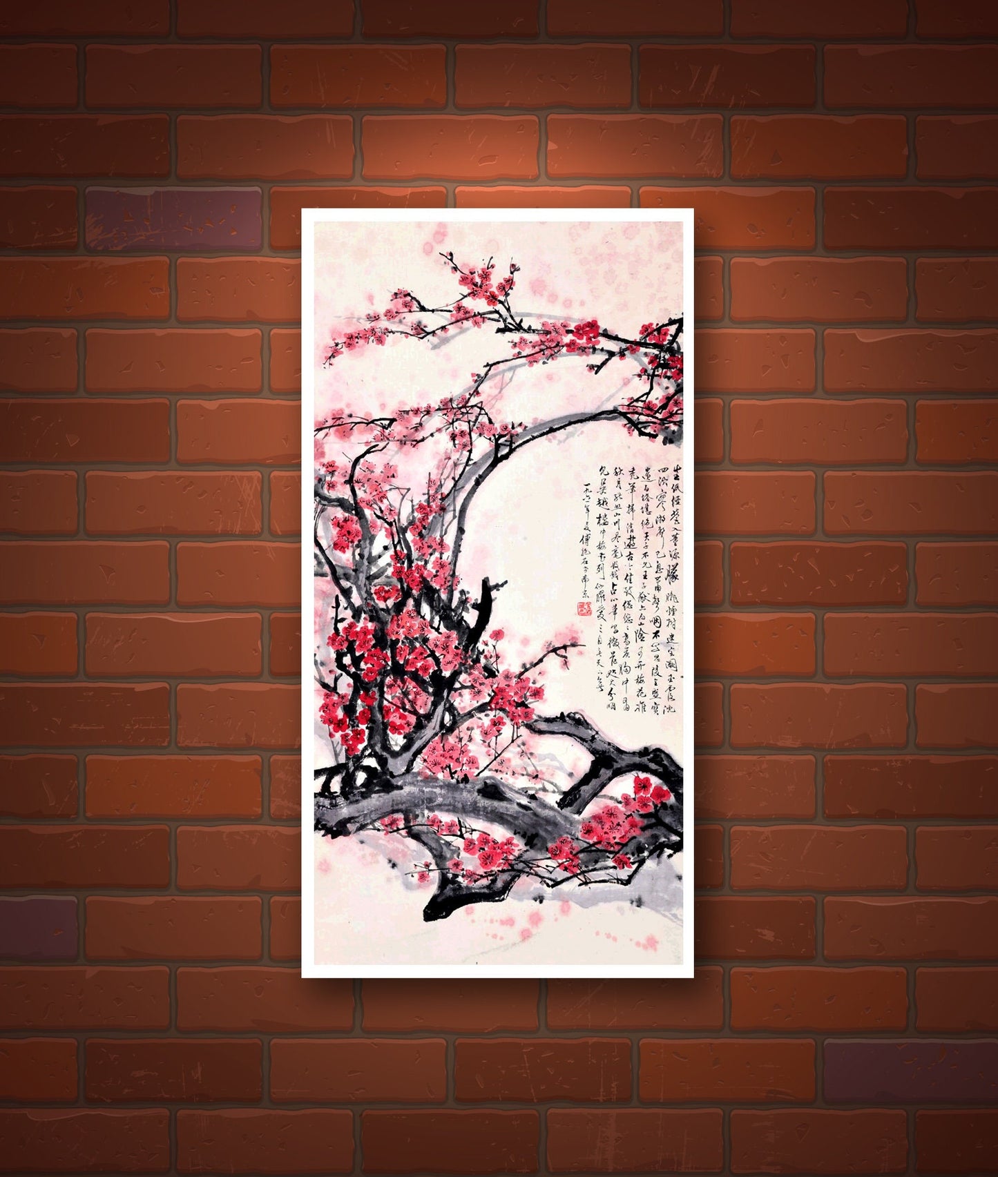 Chinese art, Blooming plum trees, Chinese flower paintings, Plum Blossoms Fu Baoshi FINE ART PRINT, art prints, wall art posters, home decor