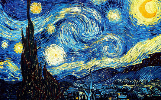 Van Gogh painting, European art, Night landscape, Stars, Starry night Vincent Van Gogh FINE ART PRINT, Impressionism, Wall art, Art posters