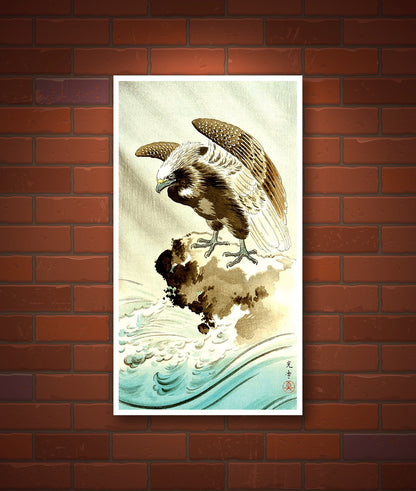 Japanese art, Eagle painting, Animal, birds prints, Eagle Tsuchiya Koitsu FINE ART PRINT. Japanese art prints, art posters, reproductions