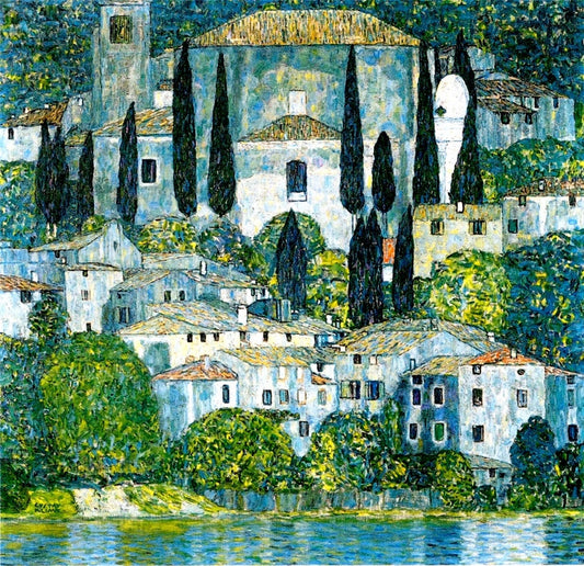 European art, Gustav Klimt paintings, Church in Cassone, FINE ART PRINT, posters, paintings, Impressionist art, painting reproduction