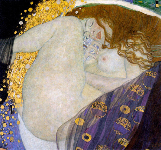 Nude erotic art, Gustav Klimt paintings, drawings, Danae Gustav Klimt FINE ART PRINT, paintings, European art, Art posters, gifts, wall art