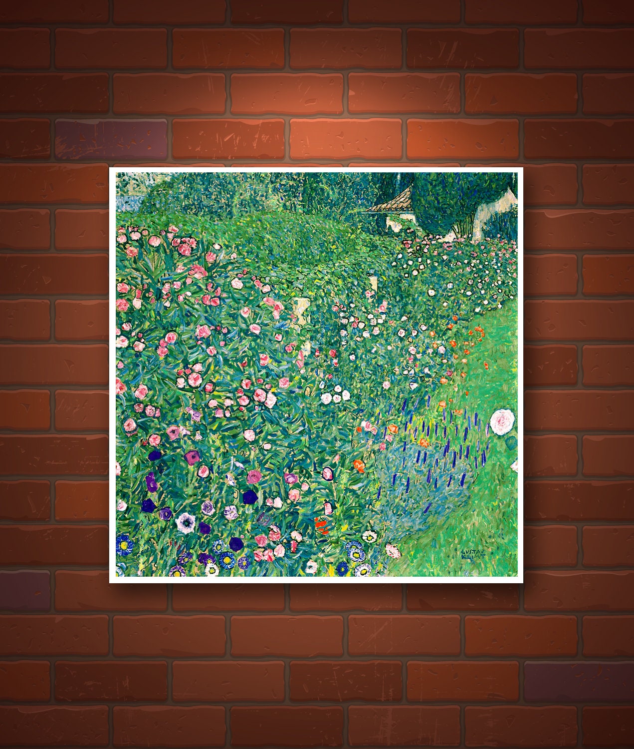 European art, Flowers and plants posters, Gustav Klimt painting Italian Garden FINE ART PRINT, Austrian painting, poster, reproduction, gift