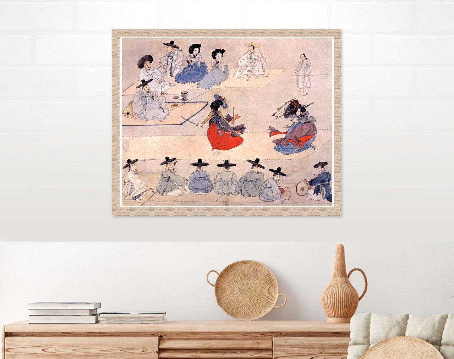 Korean art, Asian people scene, Beauties dancing with swords FINE ART PRINT, Korean paintings, Art prints, Asian posters, Wall art, art Gift