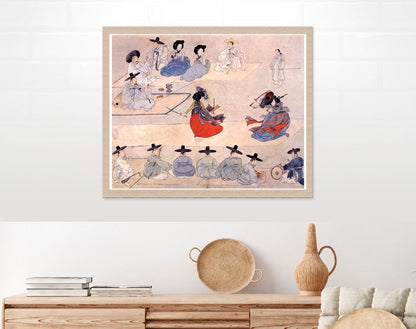 Korean art, Asian people scene, Beauties dancing with swords FINE ART PRINT, Korean paintings, Art prints, Asian posters, Wall art, art Gift