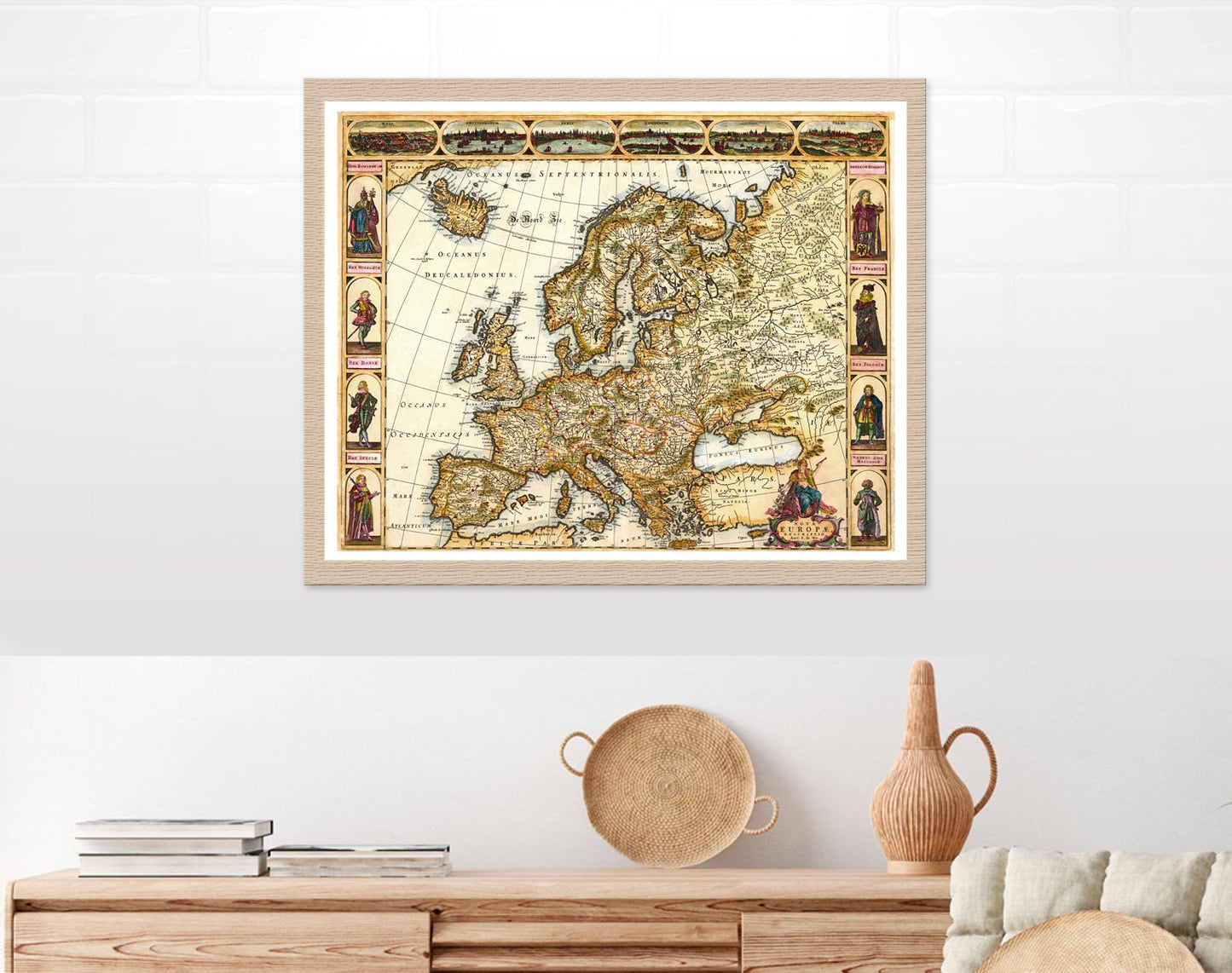 Antique map art prints, Medieval map art Prints, Medieval Europe FINE ART PRINT, antique map reproductions, map canvas prints, art posters