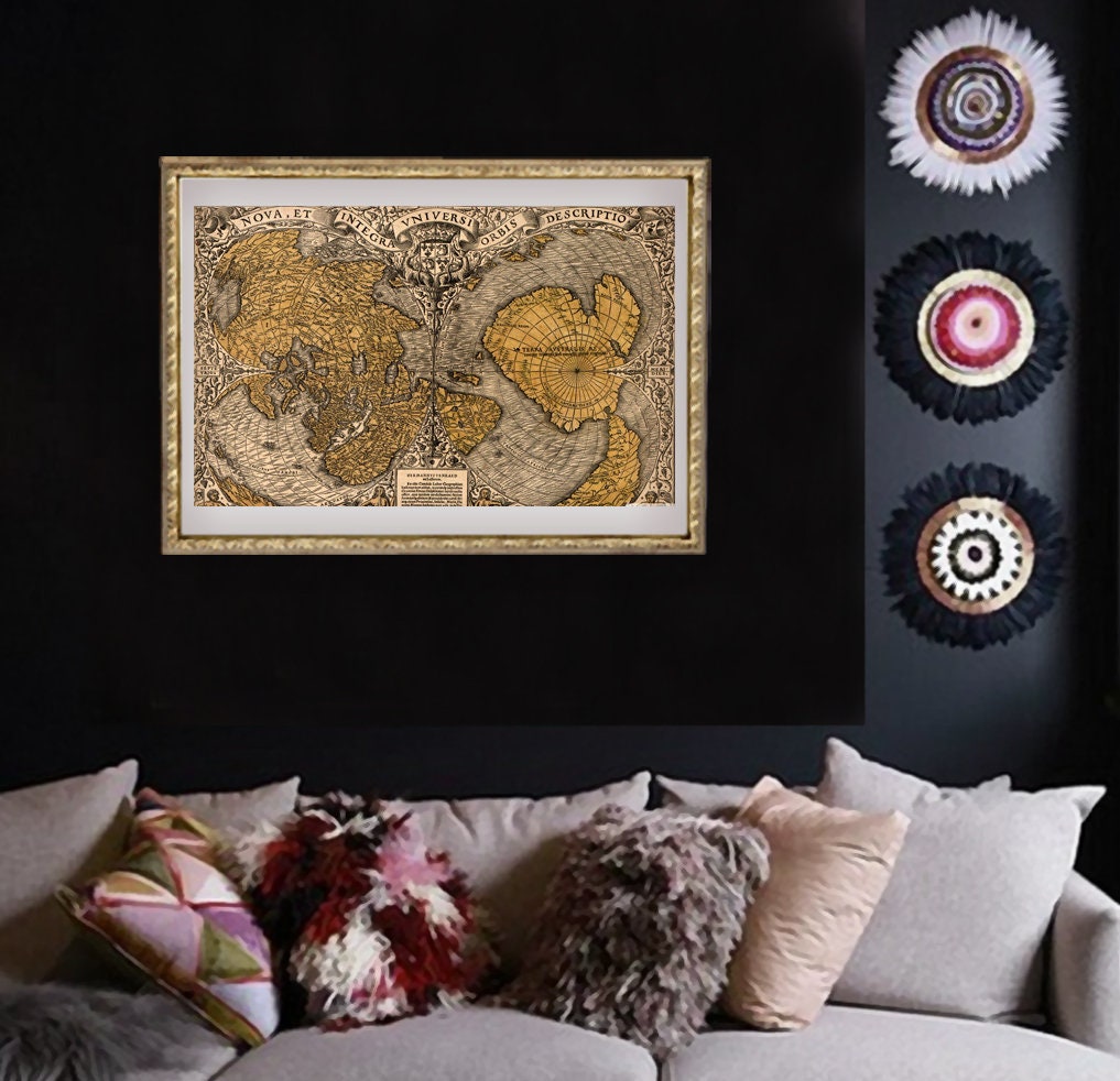 Antique map art prints, Ancient World map art Prints, Piri Reís map FINE ART PRINT, antique map reproduction, map canvas prints, art posters