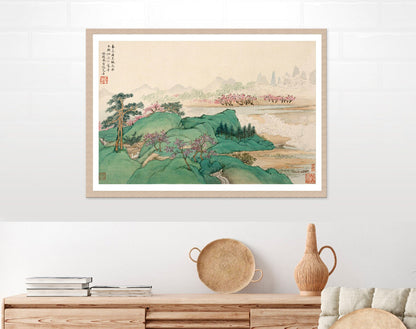 Chinese art, Asian nature, landscape Chinese painting, Blooming landscape FINE ART PRINT, China art print, wall art poster, home decor, gift