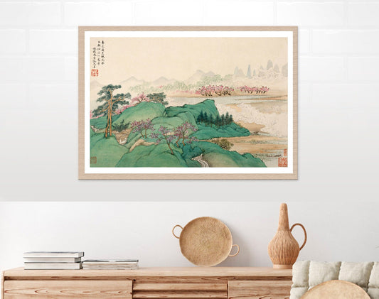 Chinese art, Asian nature, landscape Chinese painting, Blooming landscape FINE ART PRINT, China art print, wall art poster, home decor, gift
