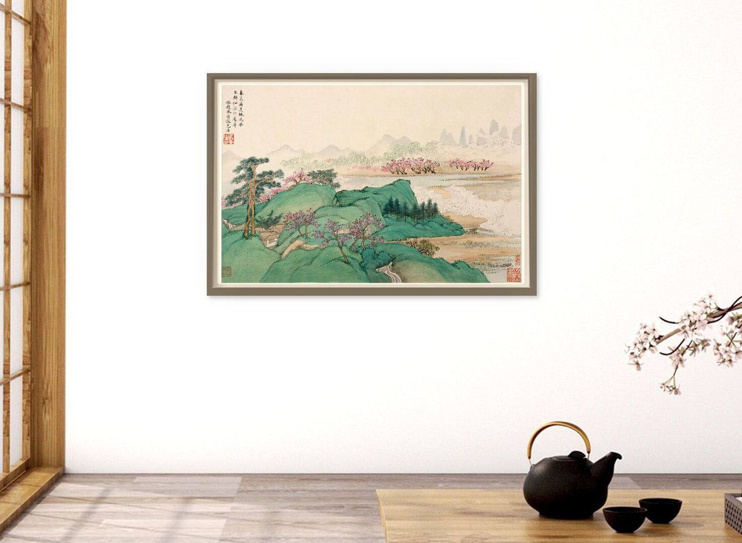 Chinese art, Asian nature, landscape Chinese painting, Blooming landscape FINE ART PRINT, China art print, wall art poster, home decor, gift