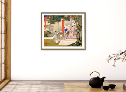 Chinese art, Asian people scene, Tea ceremony FINE ART PRINT, Asian people, Chinese prints, art poster, painting, wall art, home decor, gift