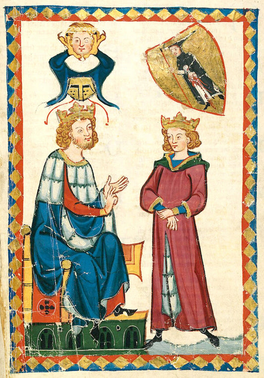 Antique European art, Illuminated manuscripts, Medieval art, Manesse codex, King Tyro von Schotten FINE ART PRINT, wallart, home decor, gift