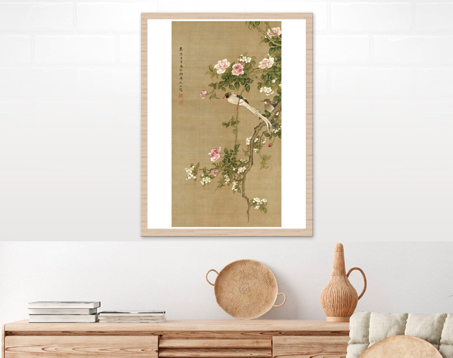 Chinese art, Asian paintings, Birds watercolors, Bird sand flowers by Shen Quan FINE ART PRINT wall art, home decor, reproductions, posters