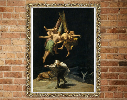 European art, Goya drawings, paintings, etchings reproductions, Witches Flight Francisco Goya FINE ART PRINT, Spanish art prints, art poster