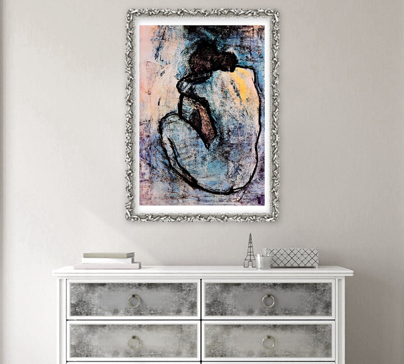Picasso art print, European art, Famous art, Blue Nude Pablo Picasso FINE ART PRINT