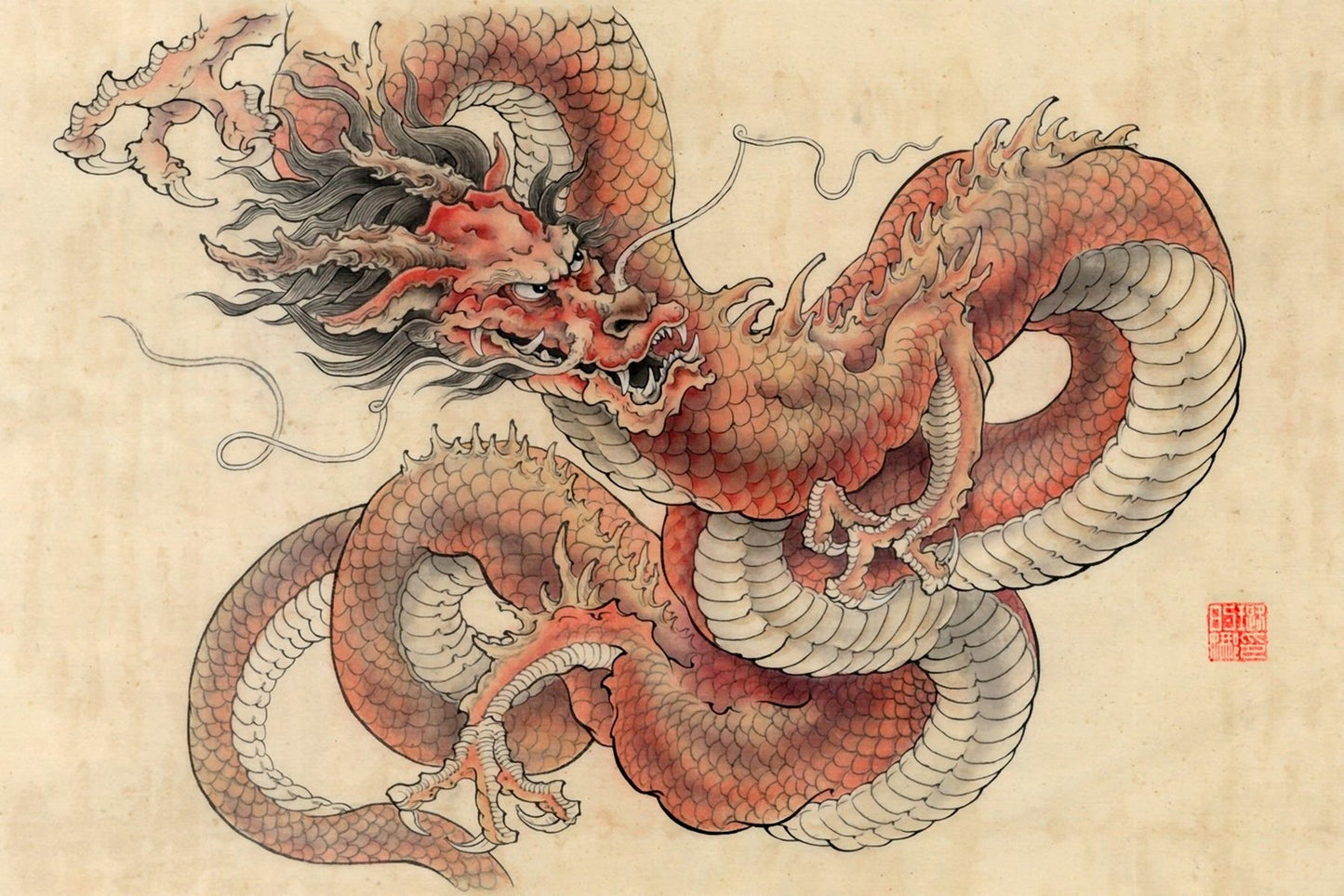 Chinese art prints, painting, Tianlong Celestial Dragon FINE ART PRINT, asian wall art, home decor, Chinese paintings reproductions, posters