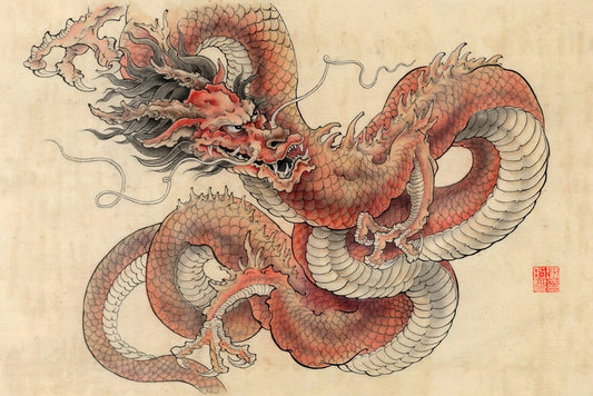 Chinese art prints, painting, Tianlong Celestial Dragon FINE ART PRINT, asian wall art, home decor, Chinese paintings reproductions, posters