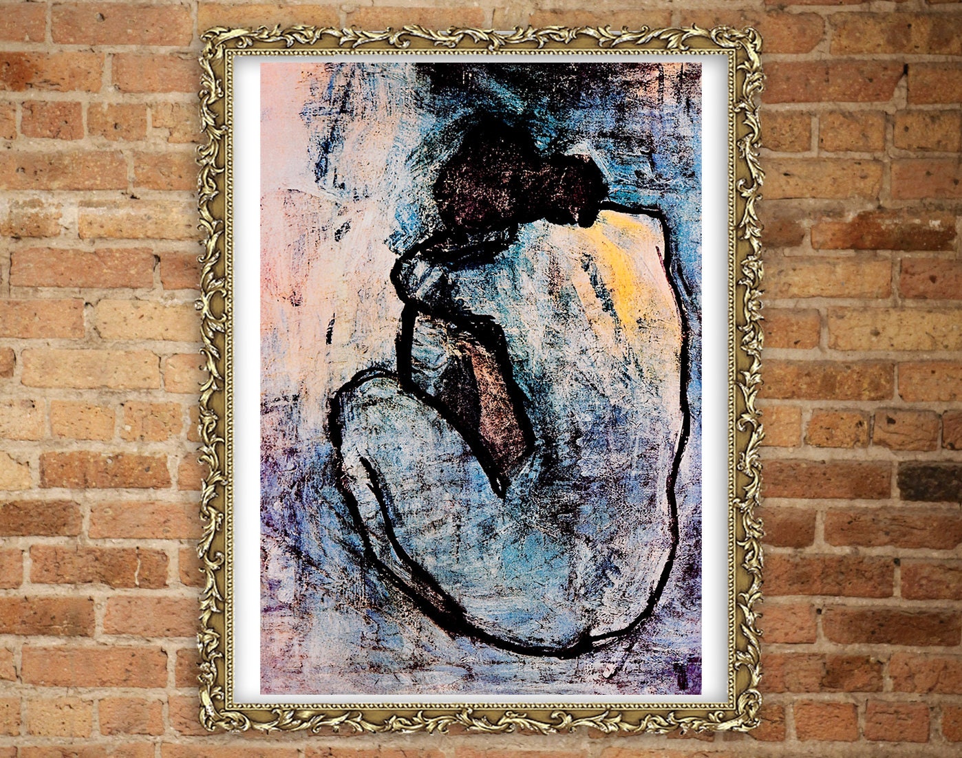 Picasso art print, European art, Famous art, Blue Nude Pablo Picasso FINE ART PRINT