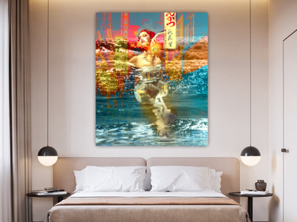 Surreal art, Digital artwork, Tokyo under Water ORIGINAL ART by Alex Solodov