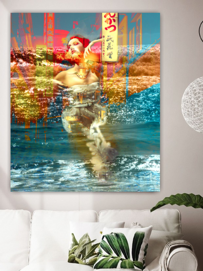 Surreal art, Digital artwork, Tokyo under Water ORIGINAL ART by Alex Solodov