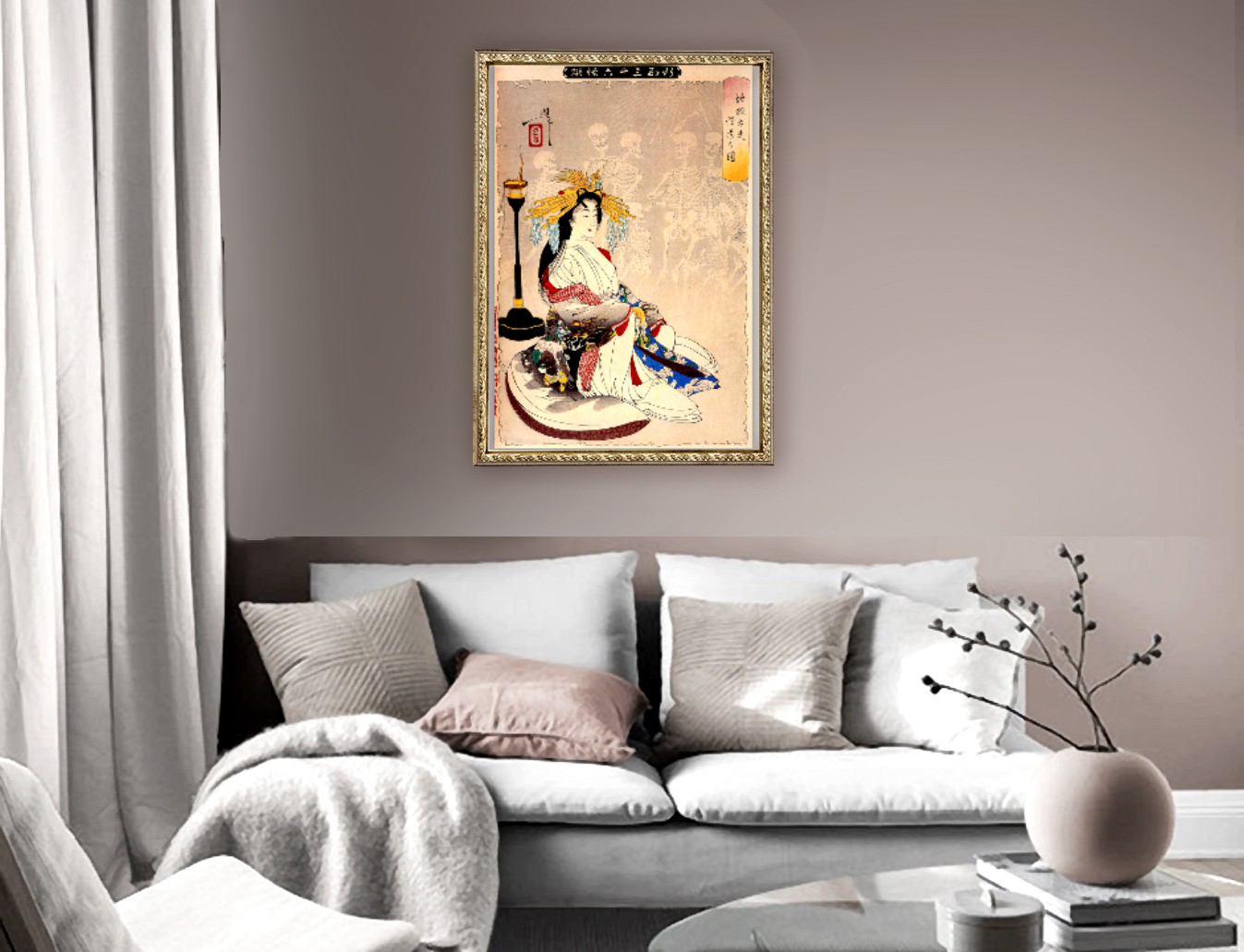 Japanese art print, Japanese geisha, Asian Deity, Japanese goddess Ameterasu Yoshitoshi FINE ART PRINT