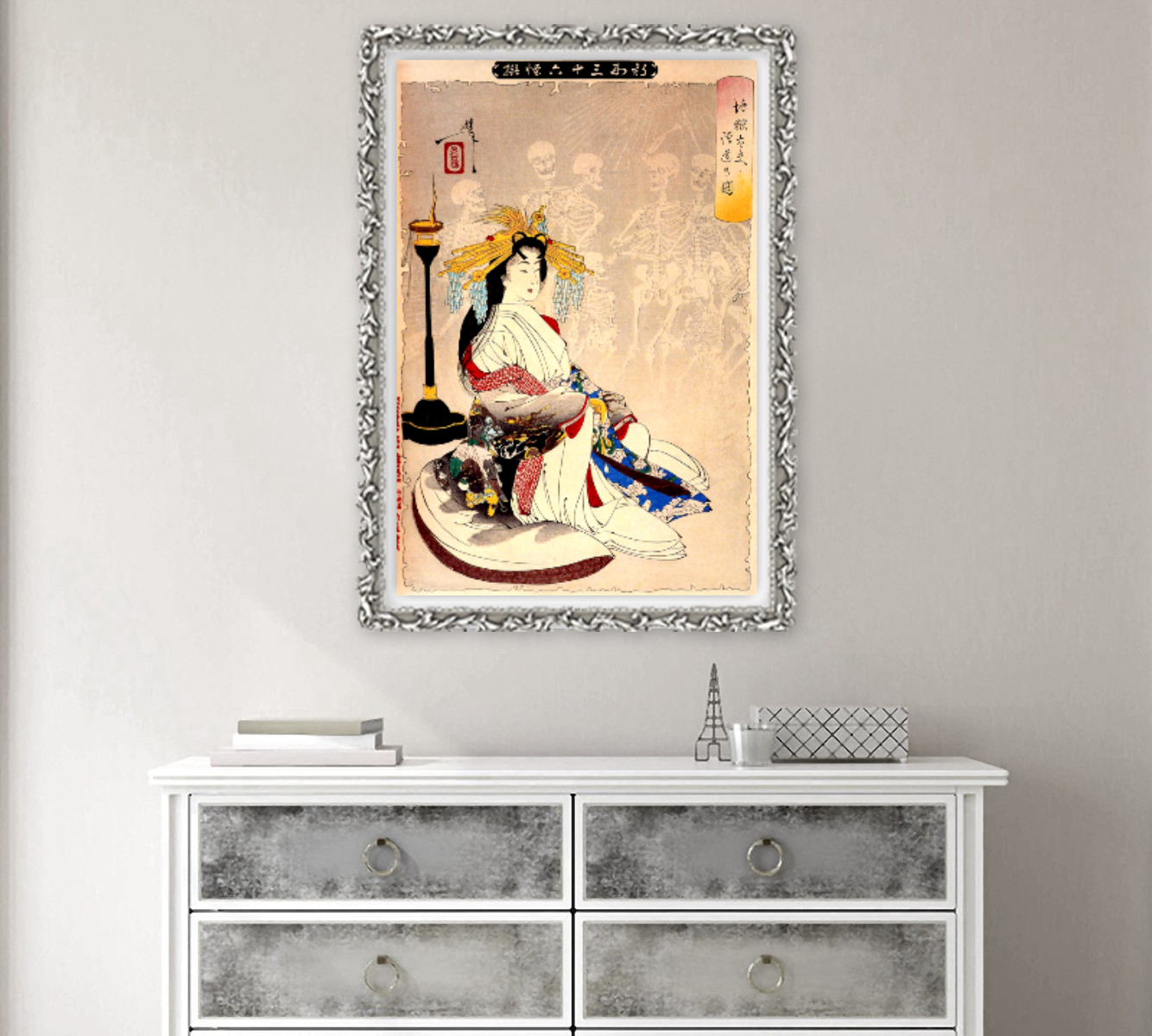 Japanese art print, Japanese geisha, Asian Deity, Japanese goddess Ameterasu Yoshitoshi FINE ART PRINT