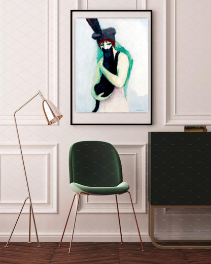 European art, Vintage portrait, Woman painting, Woman with cat Kees van Dongen FINE ART PRINT