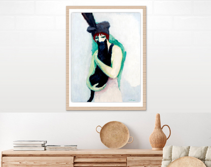 European art, Vintage portrait, Woman painting, Woman with cat Kees van Dongen FINE ART PRINT