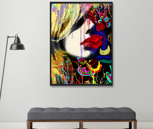 Pop art portrait, Digital artwork Street Art Blonde ORIGINAL DIGITAL ART by Alex Solodov