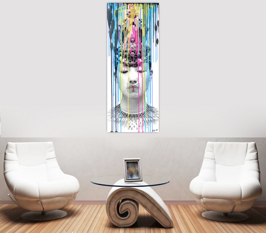 Pop art portrait, Digital ink painting Meditation ORIGINAL DIGITAL ART ON CANVAS by Alex Solodov