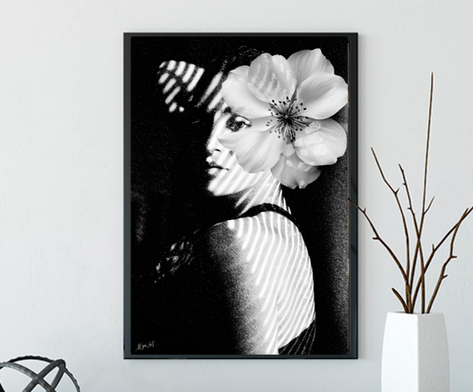 Surrealistic portrait, Tropical Night ORIGINAL DIGITAL ART by Alex Solodov
