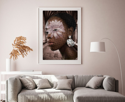 Photorealistic portrait, African Flower ORIGINAL DIGITAL ART by Alex Solodov
