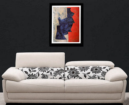 Abstract painting, Abstract art, Blue Form, FINE ART PRINT, from oil painting by Serge Poliakoff, wall art, home decor, abstract art poster